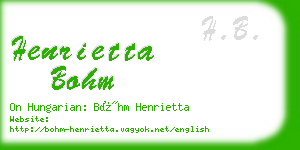 henrietta bohm business card